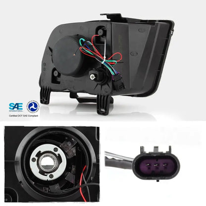 AKKON LED Daytime Running Light Headlights  Black Projector Style for 20052009 Ford Mustang (Pair)