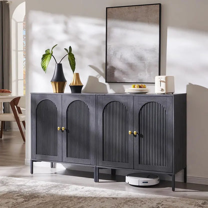 IFGET Fluted Arched Sideboard  92.6-Inch Wide Modern Farmhouse Buffet Cabinet