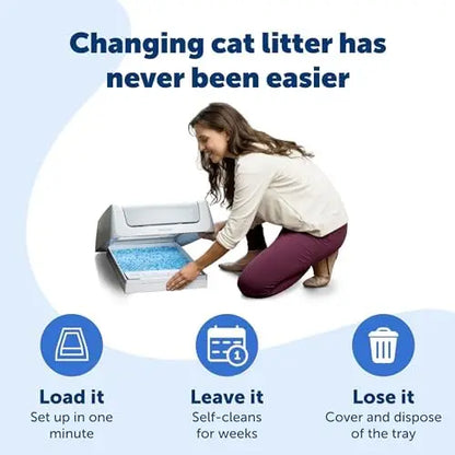 PetSafe ScoopFree Crystal Cat Litter Refills, Fresh Scent, 3-Pack, Disposable Tray, Leak Protection, Low Tracking, Odor Absorbing