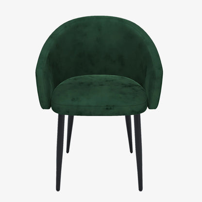 Paire de fauteuils de table design velours vert Eug nie