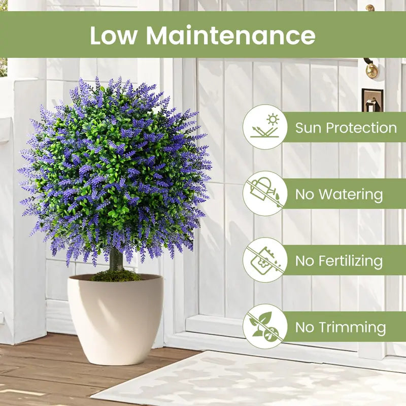 22-Inch Artificial Wisteria Topiary Ball Tree  Vibrant Faux Floral Display with Realistic Branching