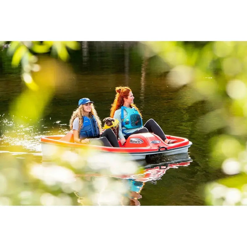 Pelican Monaco 5-Seat Pedal Boat  Adjustable Seating, Red & White Design