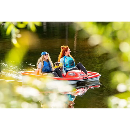 Pelican Monaco 5-Seat Pedal Boat  Adjustable Seating, Red & White Design