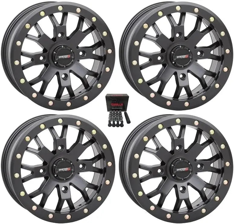 SB-4 Beadlock UTV Wheels  15″ Black (4+3) Offset  Designed for Polaris RZR 1000 XP, Ranger XP 900/1000 Models