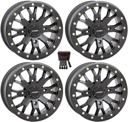 SB-4 Beadlock UTV Wheels  15″ Black (4+3) Offset  Designed for Polaris RZR 1000 XP, Ranger XP 900/1000 Models