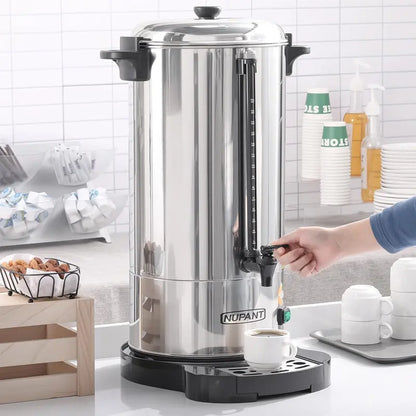 Commercial 100-Cup Stainless Steel Coffee Urn  15L Heavy-Duty 304 Grade Thermal Coffee Maker for Catering and Large Gatherings