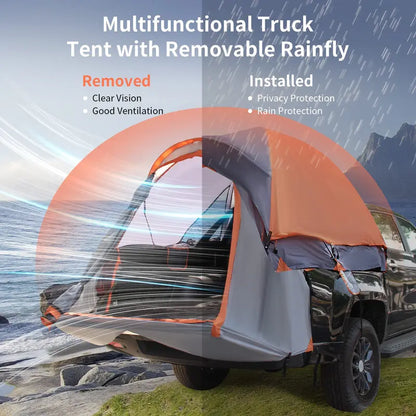 Waterproof Pickup Truck Bed Tent for Two  PU2000mm Coating with Detachable Rainfly