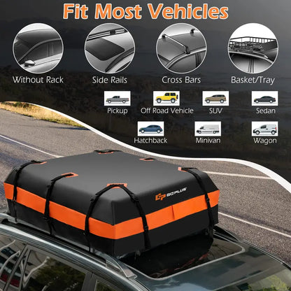 21-Cubic-Foot Rooftop Cargo Carrier Bag  Fully Waterproof Soft Roof Bag for All Vehicles