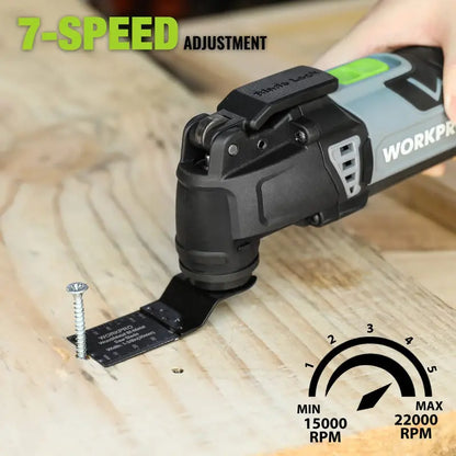 WORKPRO 3-Amp Oscillating Multi-Tool  Quick-Lock Design, 7 Speeds, 3° Oscillation, 17 Accessories + Carry Bag