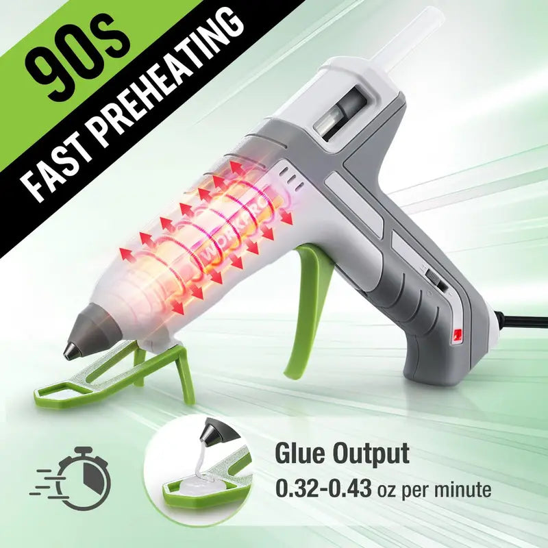 WORKPRO Full-Size Hot Glue Gun with 10 Glue Sticks  Pink Ribbon Edition