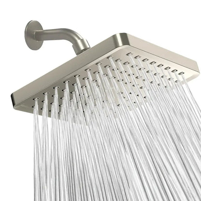 Adjustable High-Pressure Rainfall Showerhead  Swivel Mount, Full-Coverage Spray Pattern