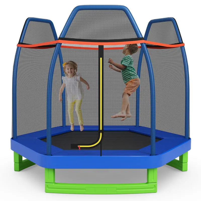 7-Foot ASTM-Certified Trampoline for Indoor & Outdoor Play
