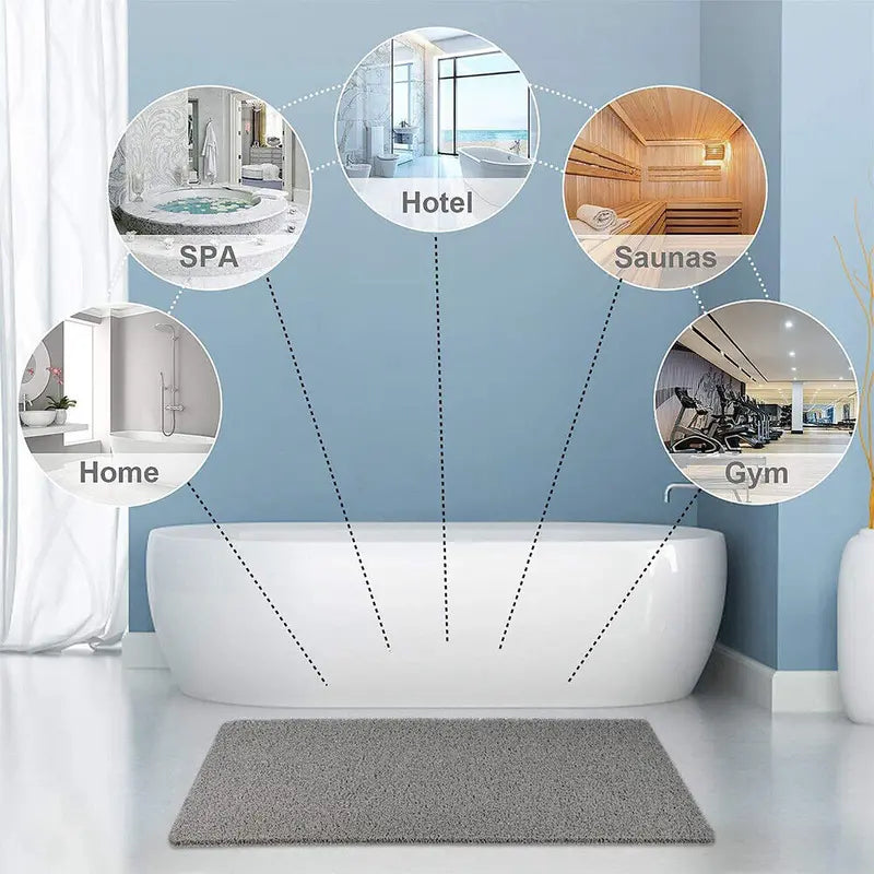 Non-Slip Shower Mat with Quick-Drain Texture and Secure Grip