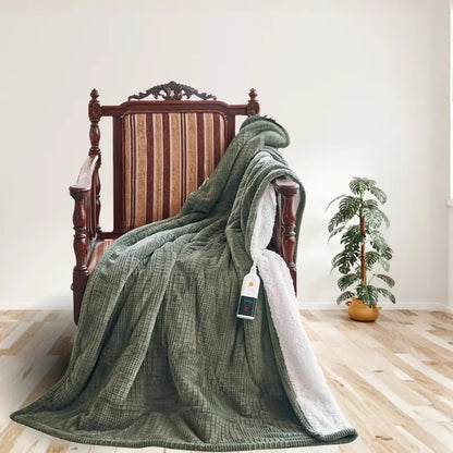 Adjustable Electric Heated Blanket with Precise Temperature Control & Auto-Shutoff Timer