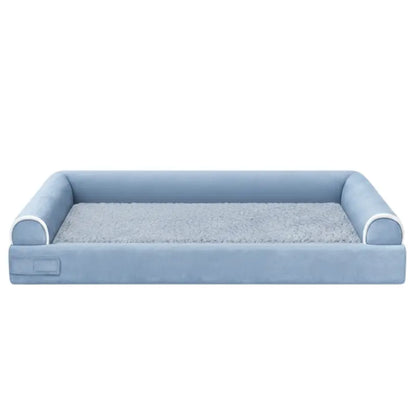 Cozy Fleece Pet Bed with Three-Sided Bolster Support for Snuggling