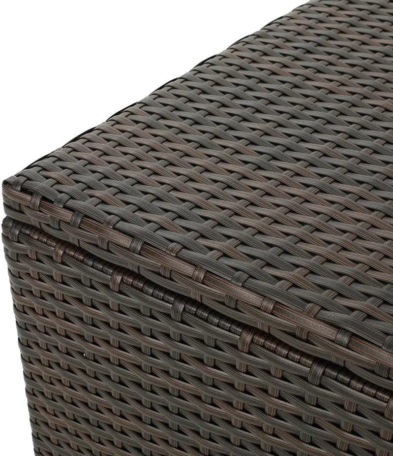 Samoa Multibrown Woven Resin Storage Box  Indoor/Outdoor Accent Bin