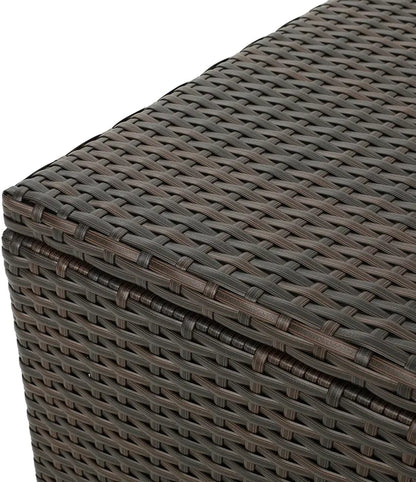 Samoa Multibrown Woven Resin Storage Box  Indoor/Outdoor Accent Bin