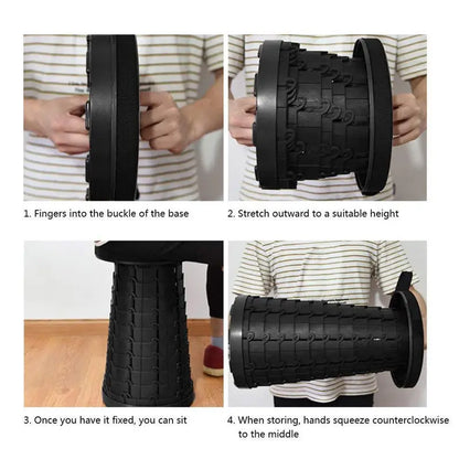 Compact Folding Stool with Enhanced Retractable Design