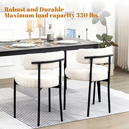 DYHOME White Dining Chairs Set of 4, Mid-Century Modern Dining Chairs, Kitchen Dining Room Chairs