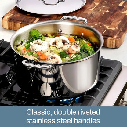 All-Clad D3 Stainless Steel 8-Quart Stockpot with Lid  Induction-Compatible & Oven-Safe