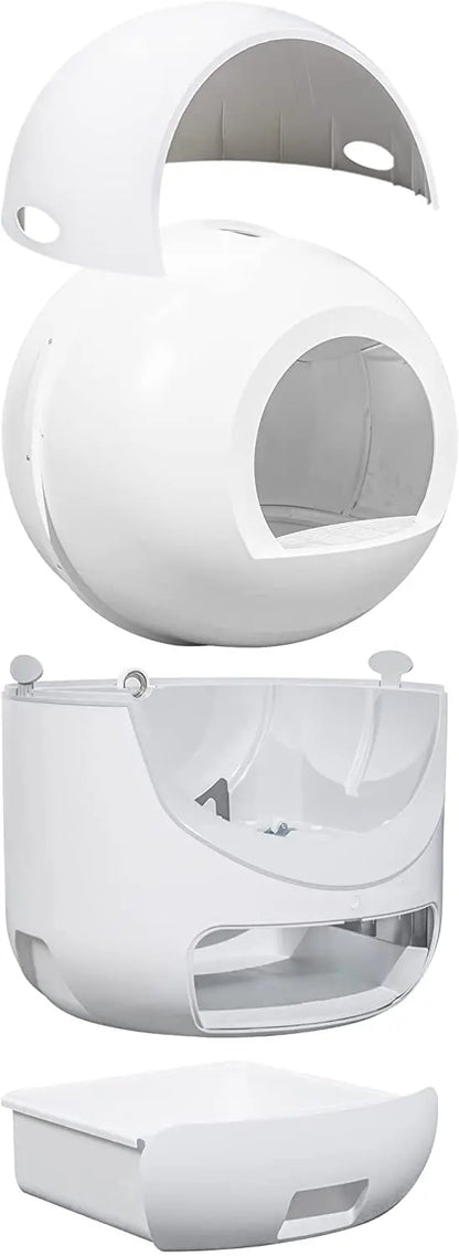 Automatic Cat Litter Box Self-Cleaning Cat Litter Box with Automatic Scoop, App Control Support 5Gand2.4G WiFi Odor Removal Safety, for Multiple Cats