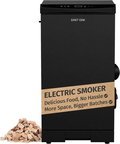 EAST OAK 30-Inch Electric Smoker  Outdoor Wood Pellet Smoker with Built-In Meat Probe & Extended Burn Time