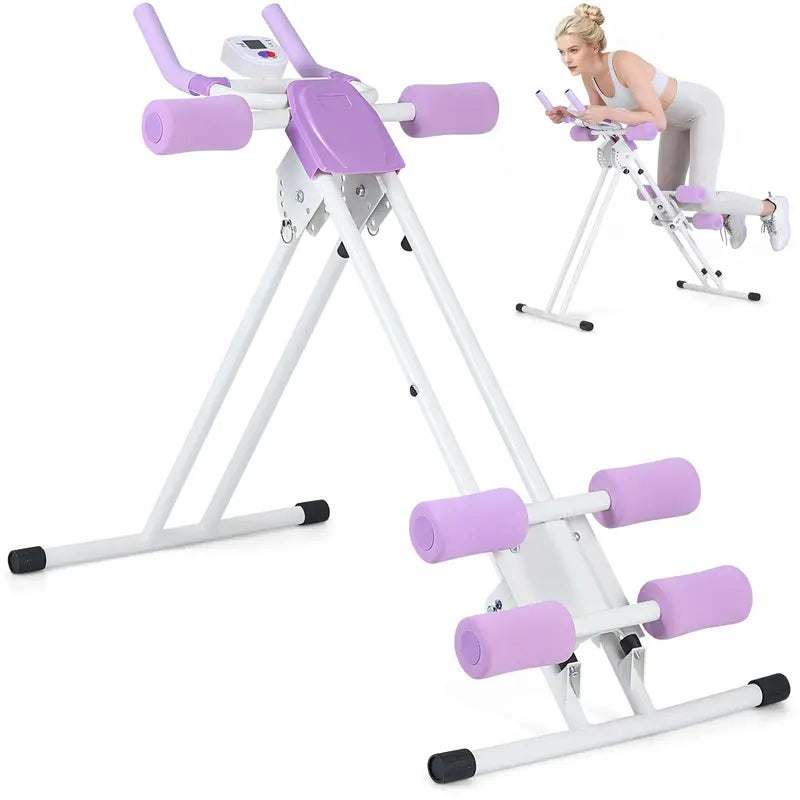 Foldable Ab Trainer with 6 Adjustable Angles and Digital LCD Feedback