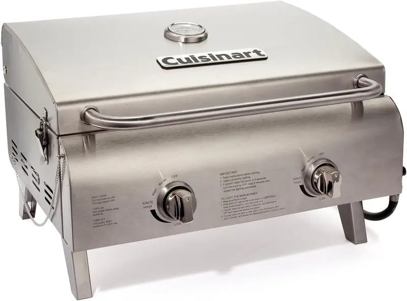 Cuisinart Chef’s Style Portable Propane Grill — 2-Burner, 20,000 BTU Outdoor Gas Grill