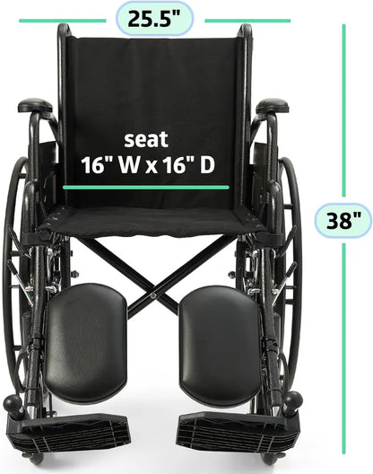 Lightweight Adult Wheelchair  Ergonomic Design with Swing-Away Arms, Elevating Leg Rests & Slim Profile