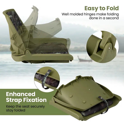 Low-Profile Molded Fishing Boat Chair  Marine-Grade PVC Cushion, Low-Back Design