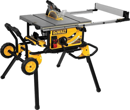 DEWALT DW745 10-Inch Compact Jobsite Table Saw  32.5-Inch Rip Capacity, 15-Amp Motor, Rolling Stand Included