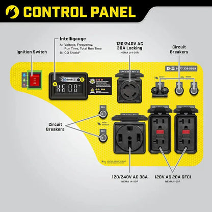 9000W Wireless Start Portable Generator  CO Shield Safety Technology & Smart Monitoring