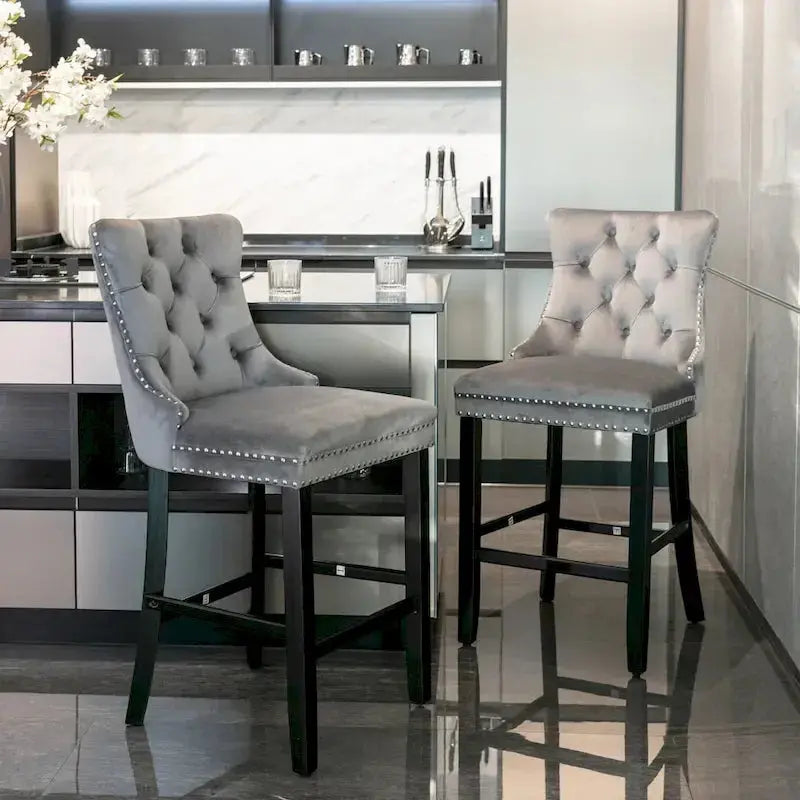 Leisure Style Bar Stools  Set of 2 Contemporary Counter-Height Chairs