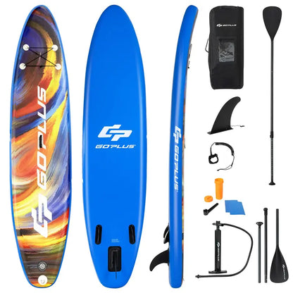 All-in-One Inflatable SUP Board with Telescoping Paddle and Carry Bag