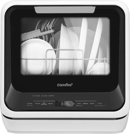 COMFEE’ Countertop Portable Dishwasher  5L Built-In Tank, Compact RV & Apartment Friendly