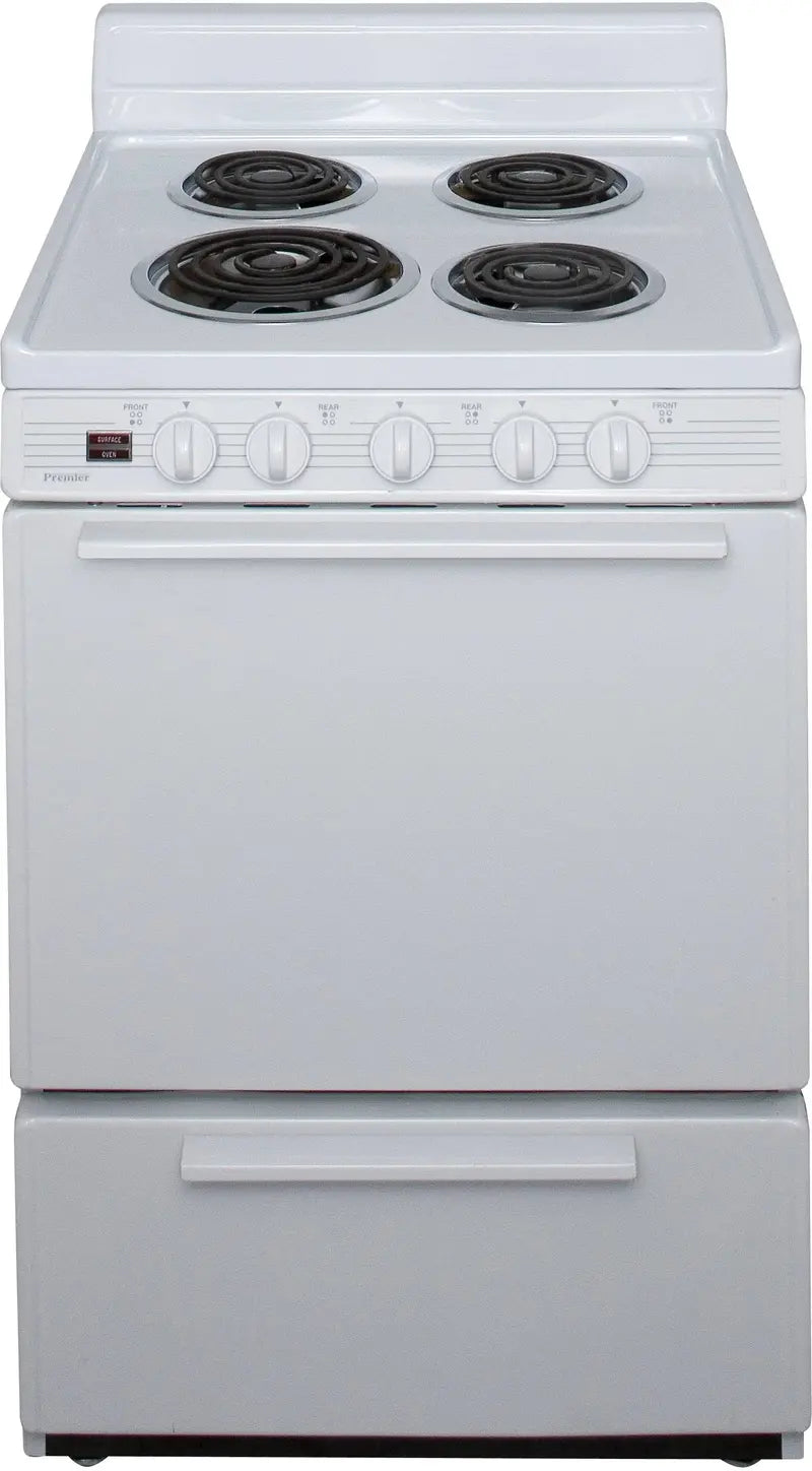 Premier 24-Inch Single-Oven Electric Range  White Freestanding Kitchen Range with Smooth Cooktop
