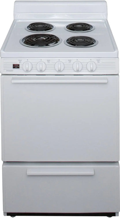 Premier 24-Inch Single-Oven Electric Range  White Freestanding Kitchen Range with Smooth Cooktop