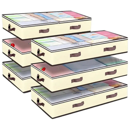 Zippered Under-Bed Storage Bin  90L Foldable Fabric Organizer for Seasonal Items