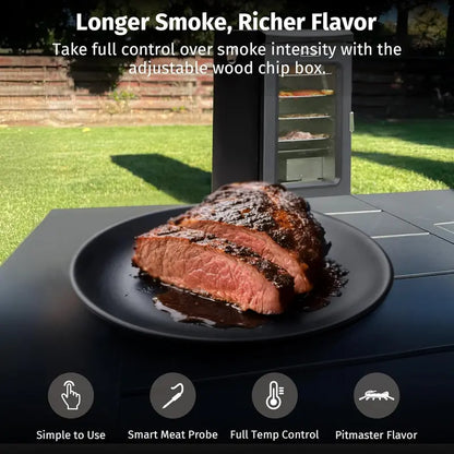 EAST OAK 30-Inch Electric Smoker  Built-in Meat Probe, Side Loader, Extended 6-Hour Smoke Cycle