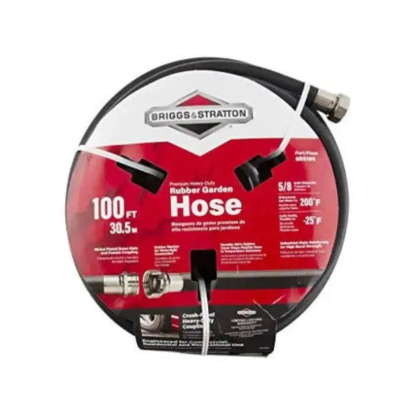 Briggs & Stratton 100-Foot Heavy-Duty Rubber Garden Hose  Premium Flexibility & Durability