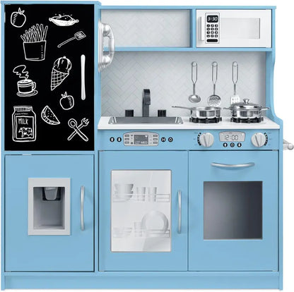 Wooden Pretend Play Kitchen Toy Set for Toddlers and Preschoolers