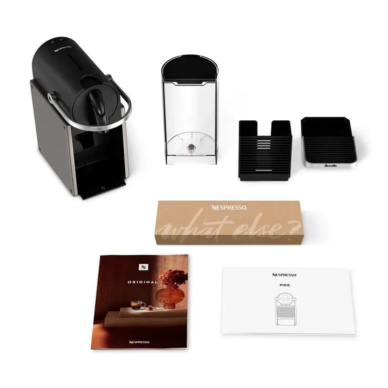 Nespresso Pixie Titan by Breville  Compact Espresso Machine with 19-Bar Pressure, Titanium Finish, BEC440TTN Model