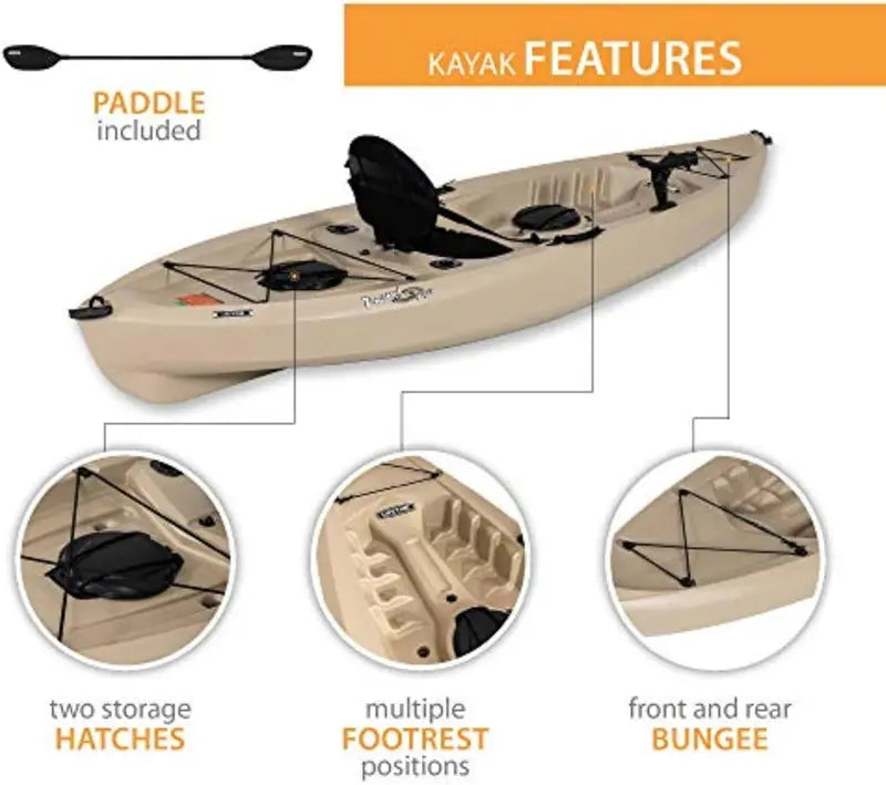 Lifetime Tamarack Angler 100 Fishing Kayak  Stable Sit-On-Top Recreational Kayak for Anglers