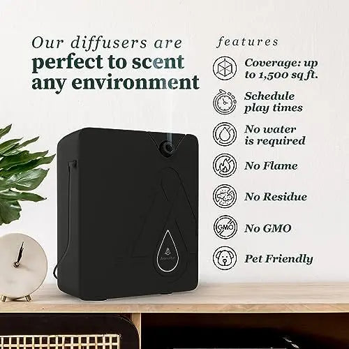 AromaPlan 2024 Bluetooth Smart Scent Diffuser for Home, Hotel, Spa, Office  Cold Tech, Waterless, Black
