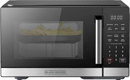0.9 cu. ft. 5-in-1 Countertop Microwave Oven  Air Bake, Convection, Grill, Combo Cook & Bake with Child Lock & Stainless Steel Finish