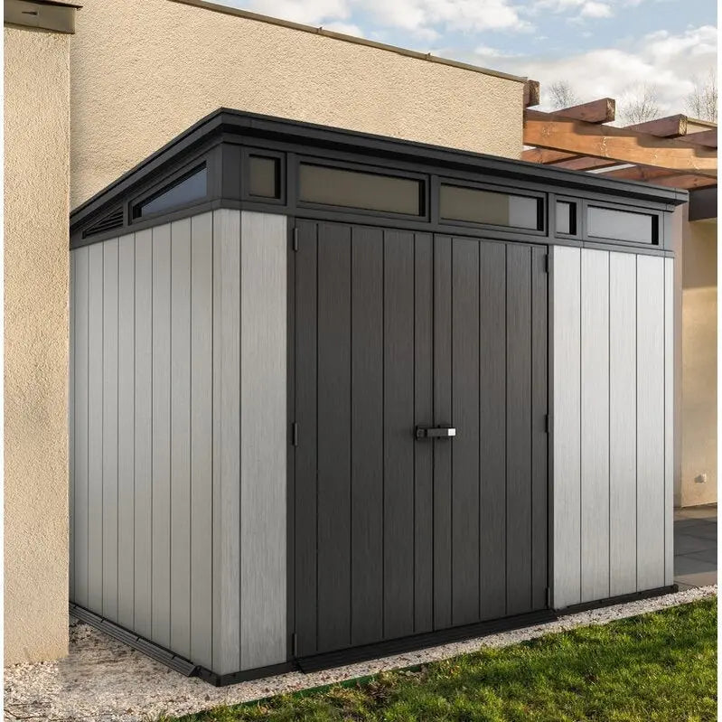 Artisan 9 ft × 7.5 ft Plastic Storage Shed  Durable Resin Construction