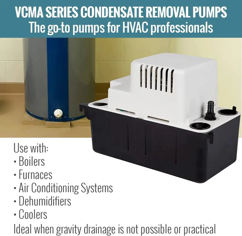 Little Giant 554405 65 GPH Condensate Pump with Safety Switch, White, VCMA-15ULS