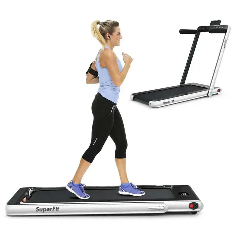 Dual-Mode Folding Treadmill: Under-Desk Walking Machine + Full-Size Running Treadmill (2.25 HP)