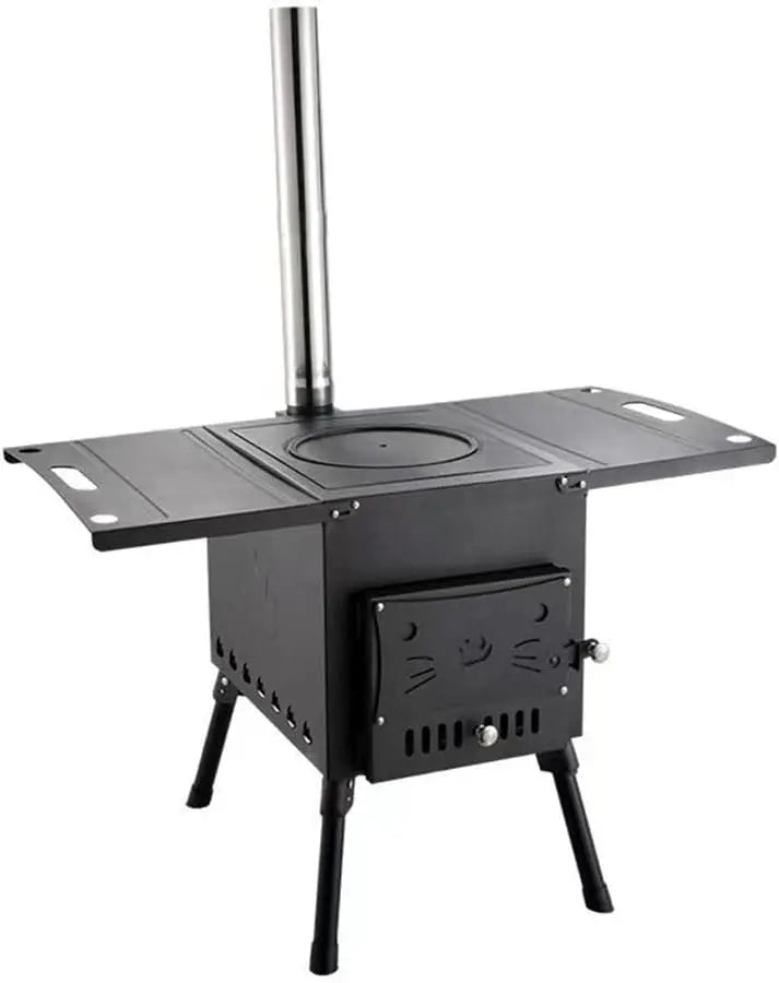 Portable Stainless Steel BBQ Grill  Foldable Wood Stove for Outdoor Camping by Grills