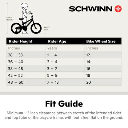 Schwinn Koen & Elm 16-Inch Kids BMX Bike, SmartStart Design, Adjustable Saddle, Training Wheels